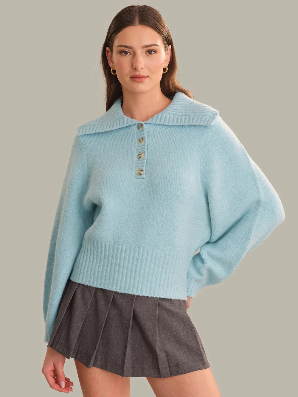 Susannah Lofty Button Henley, Winter Sky