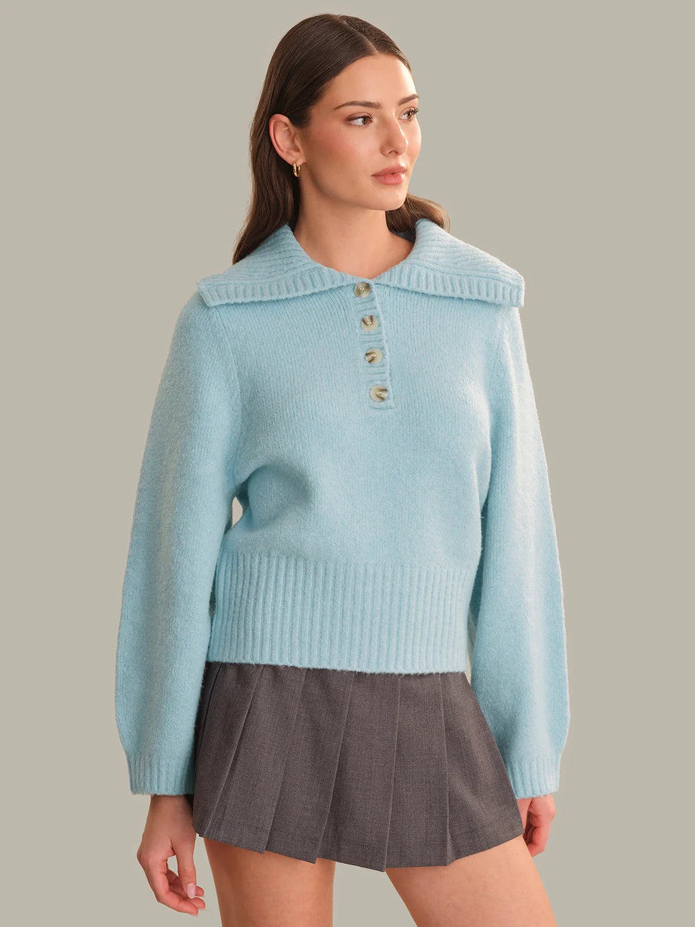 Susannah Lofty Button Henley, Winter Sky