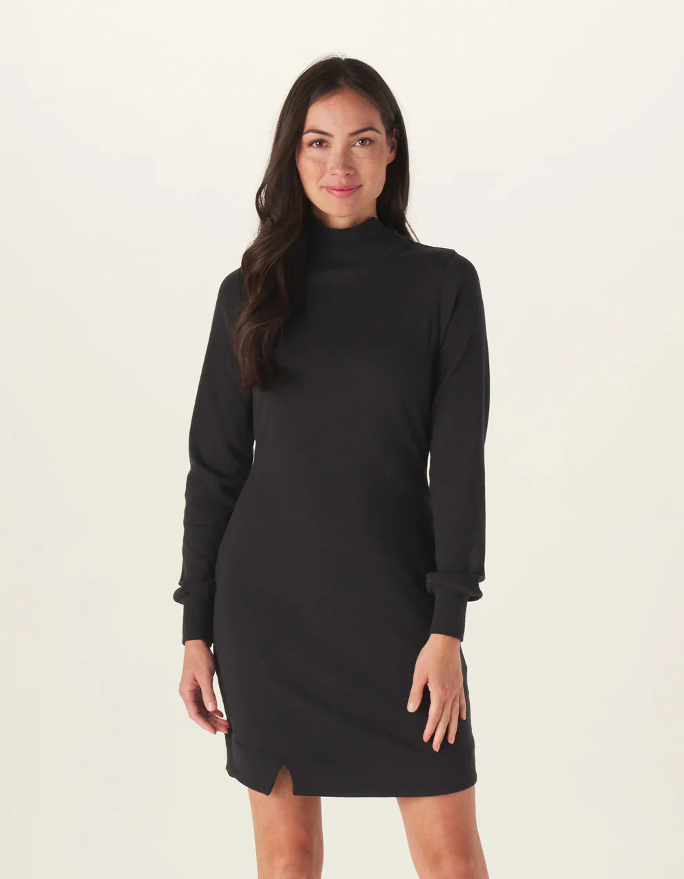 Puremeso Mock Neck Dress, Black