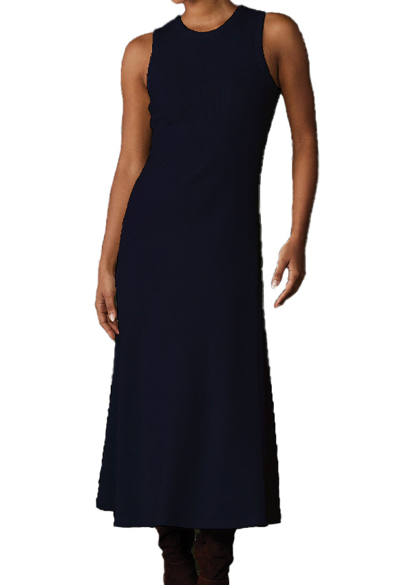 Vintage Thermal Midi Dress, Dark Indigo