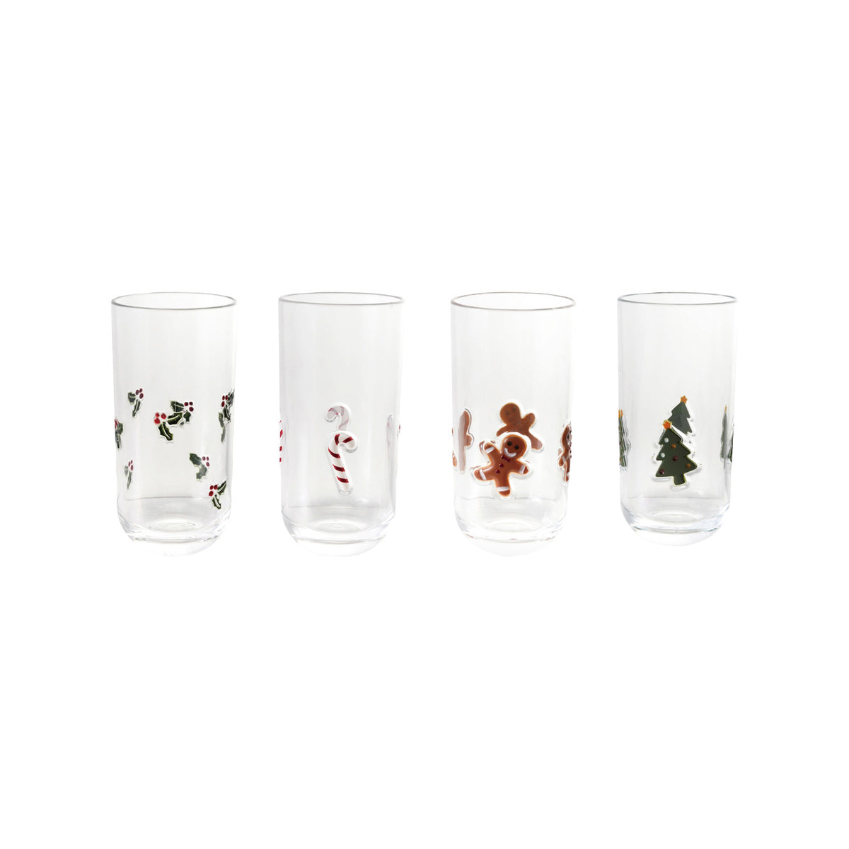 Acrylic Drinking Glass with Holiday Icons, 4 Styles