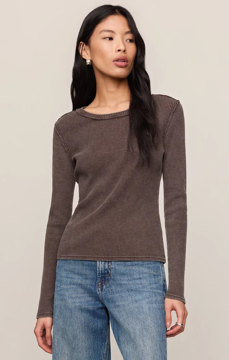 Arlet Mini Thermal Top in Dark Chocolate - front