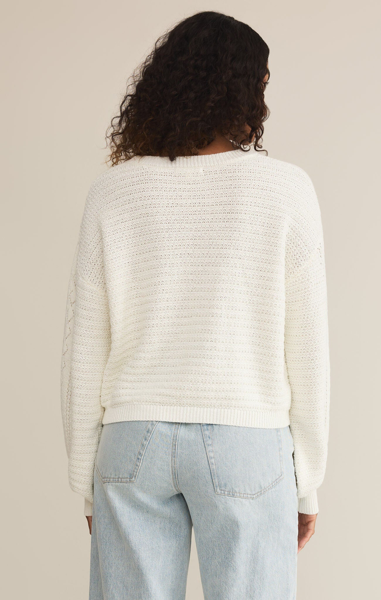 Whitney Crochet Sweater, White