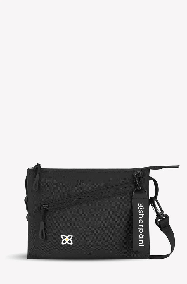 Sherpani Zoom slim RFID crossbody, raven, front view