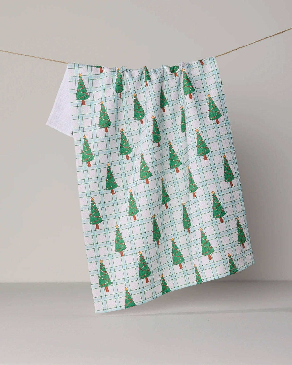 Geometry Jolly Plaid print cotton tea towel