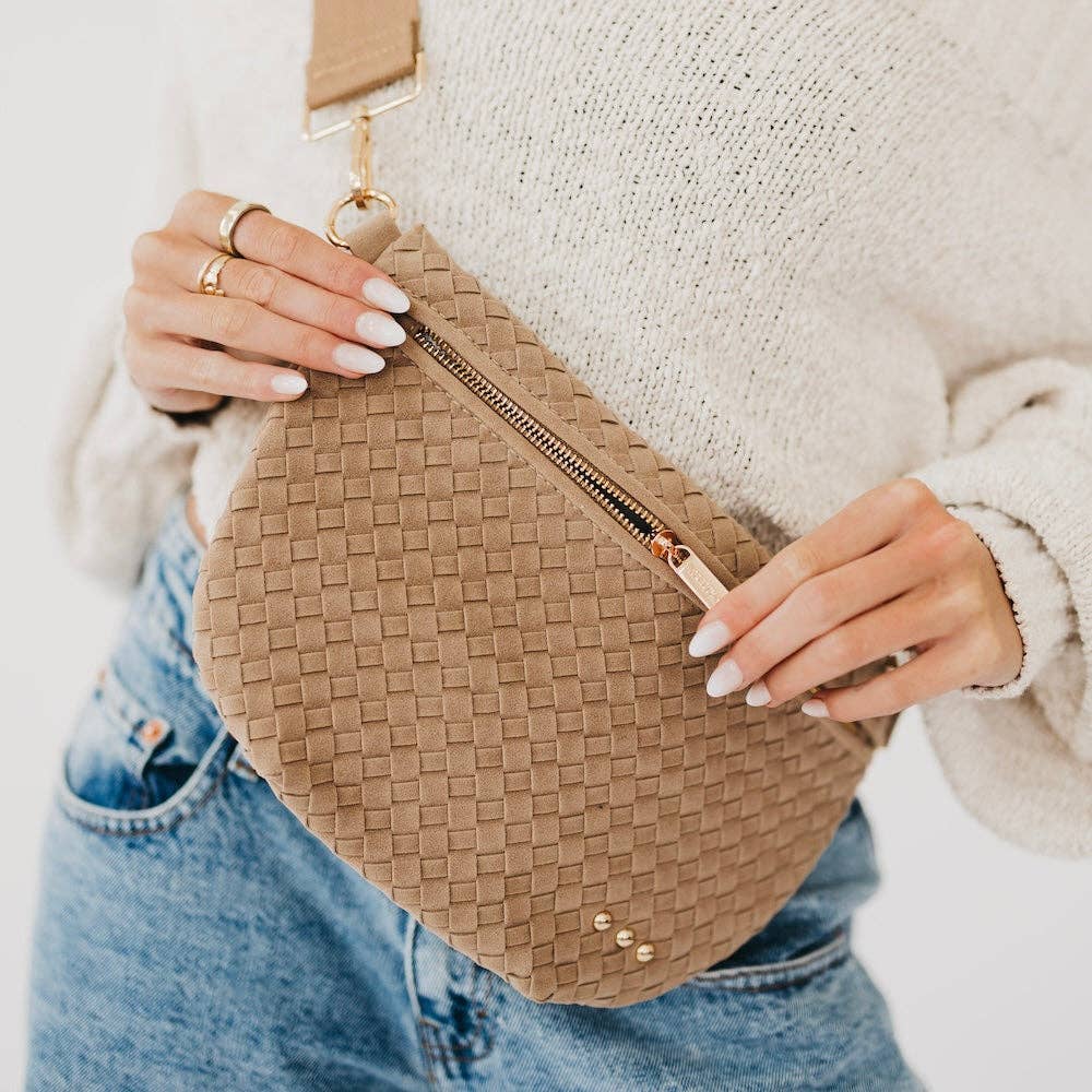 Pretty Simple Westlyn woven faux suede bum bag