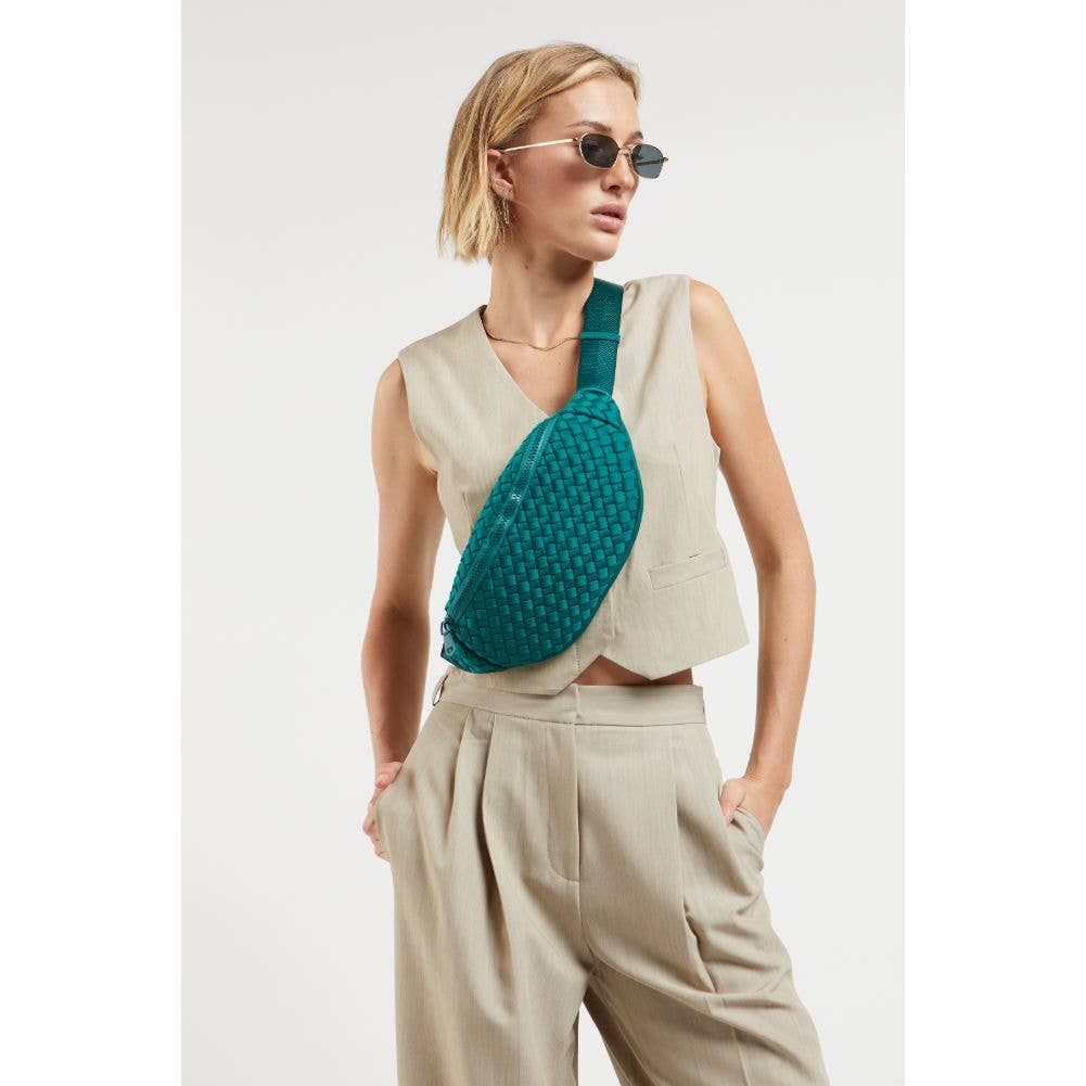 Aim High  Woven Neoprene Belt Bag: Black