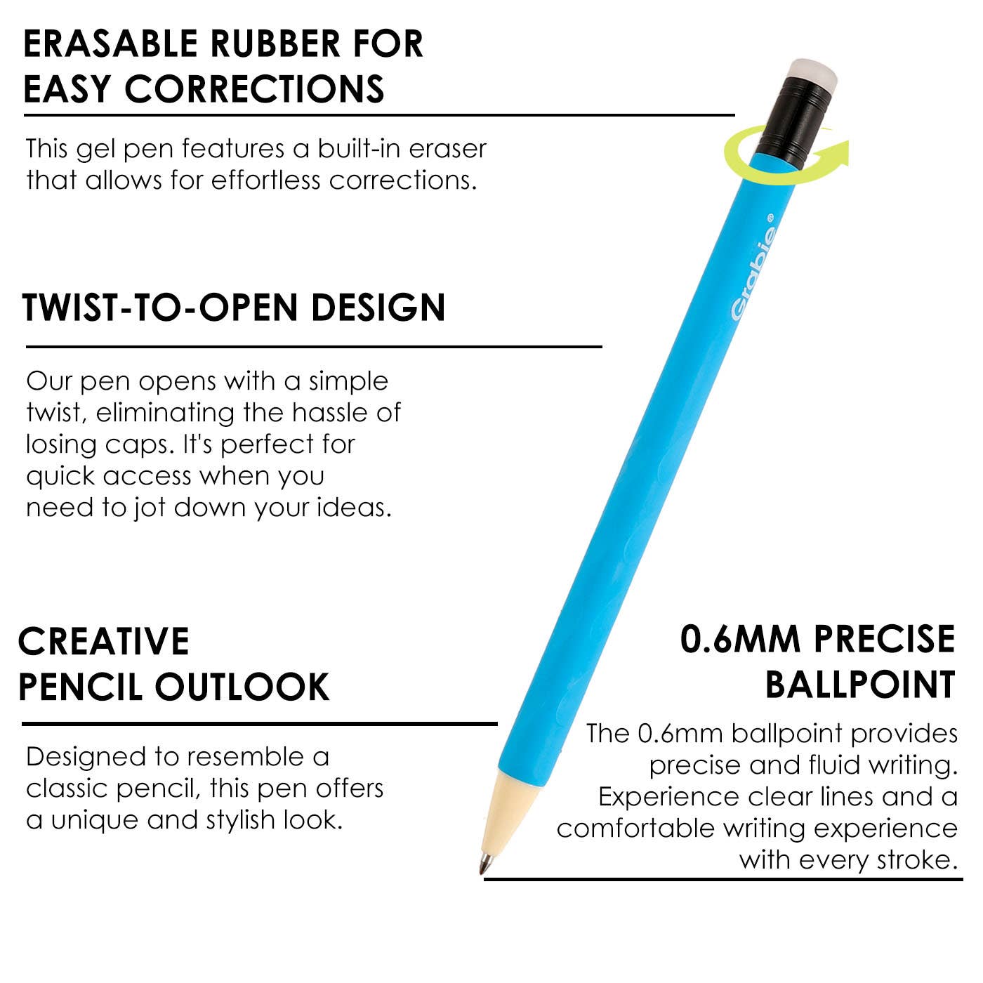 Medium Point Erasable Gel Pen Set