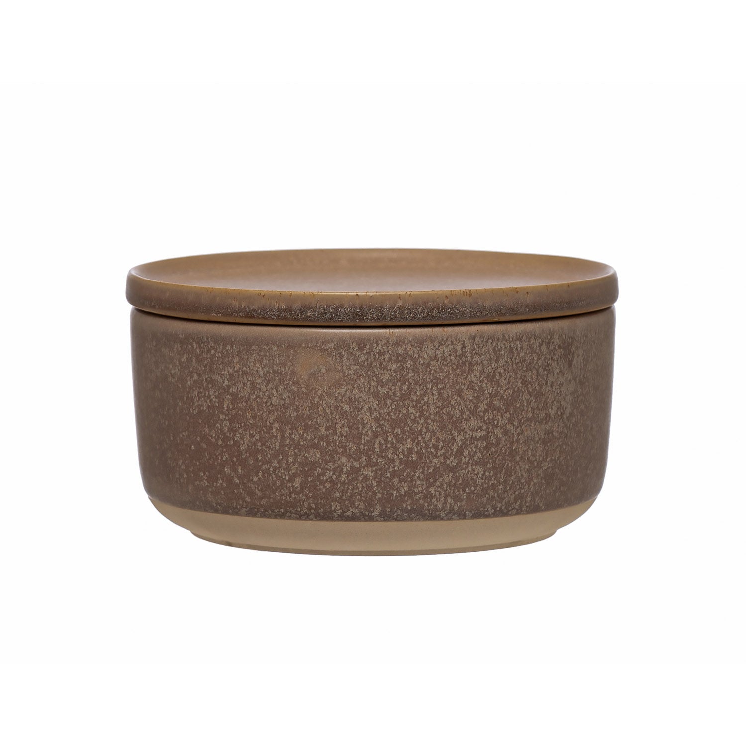 Stoneware Bowl with Lid, Reactive Glaze