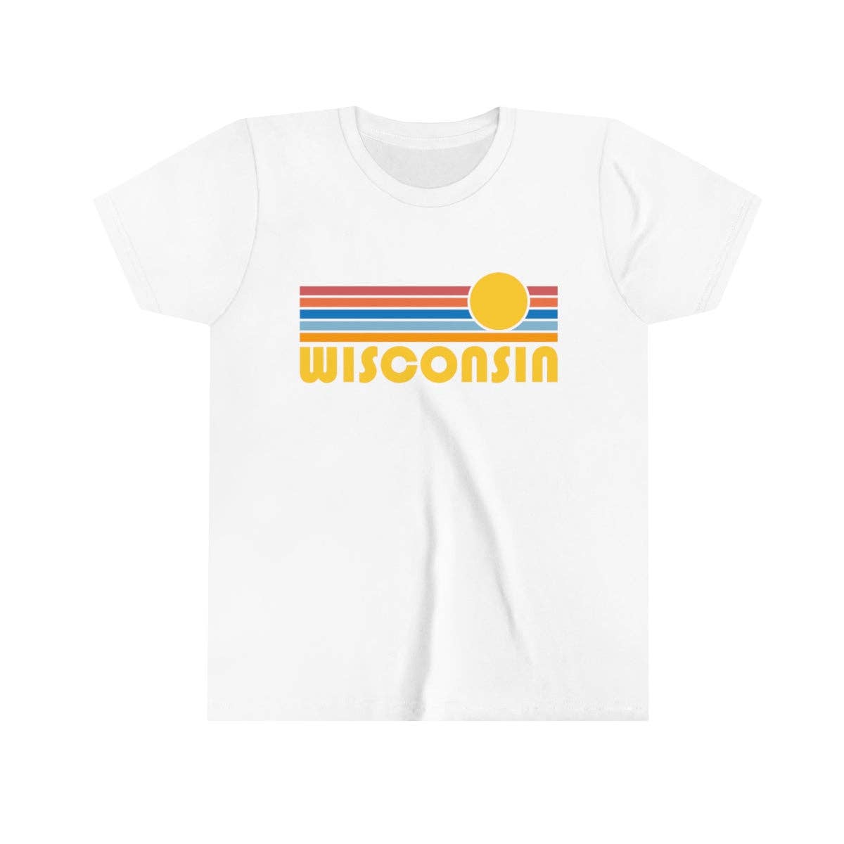 Wisconsin Youth T-Shirt - Retro Sun Wisconsin Kid's TShirt