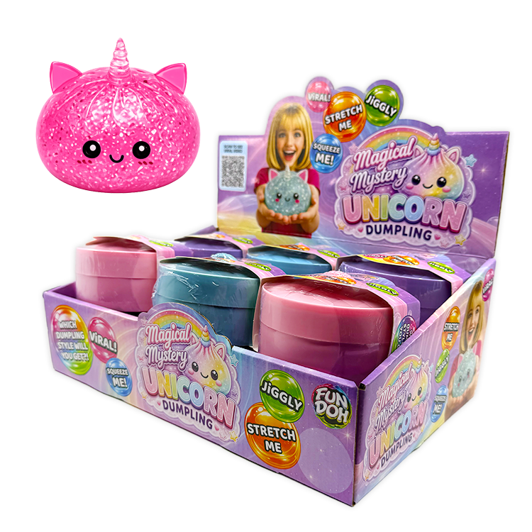 Novelty Brands Fun Doh Unicorn Mystery Dumpling squishy toy, pastel unicorn design