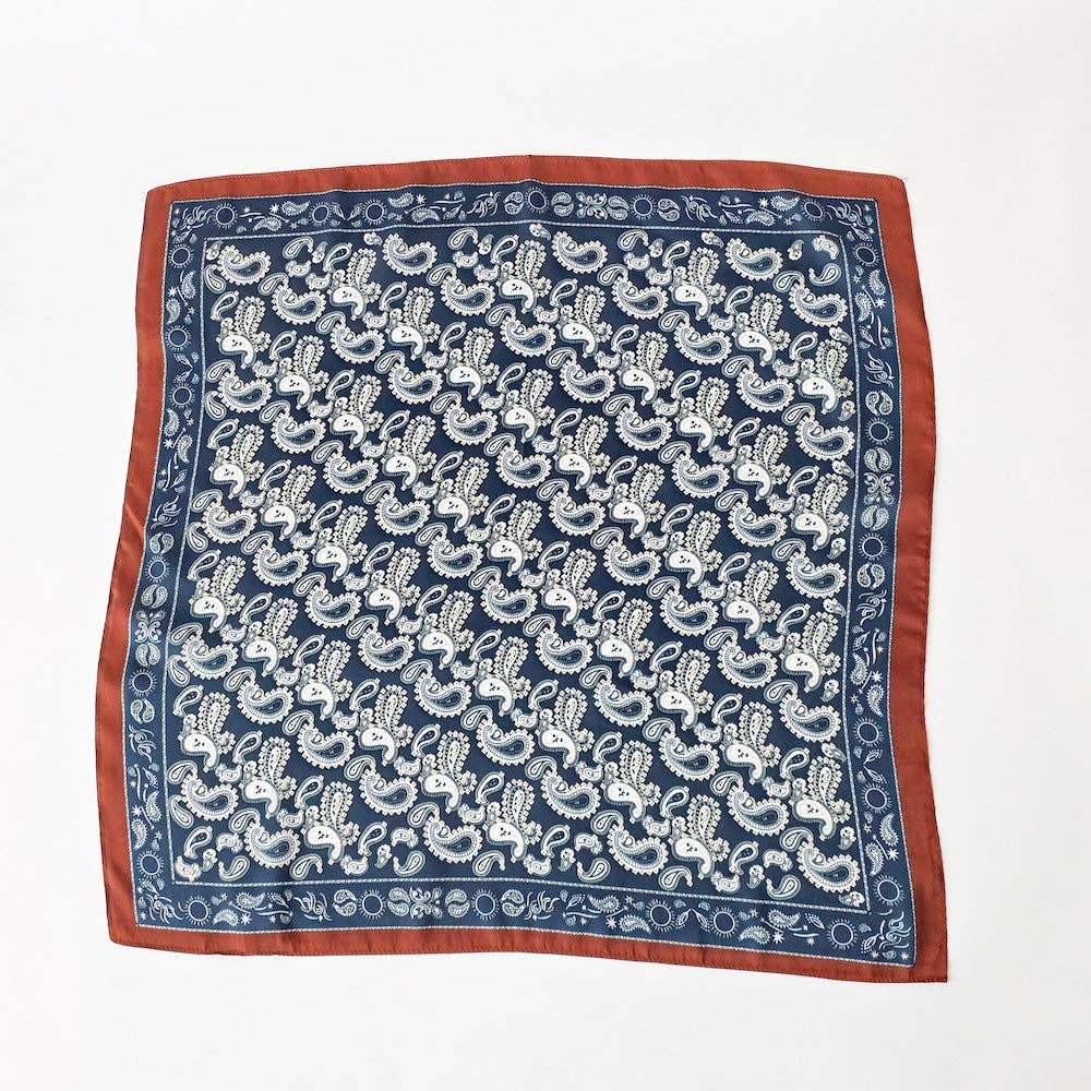 Pretty Simple Alice square scarf in blue floral print