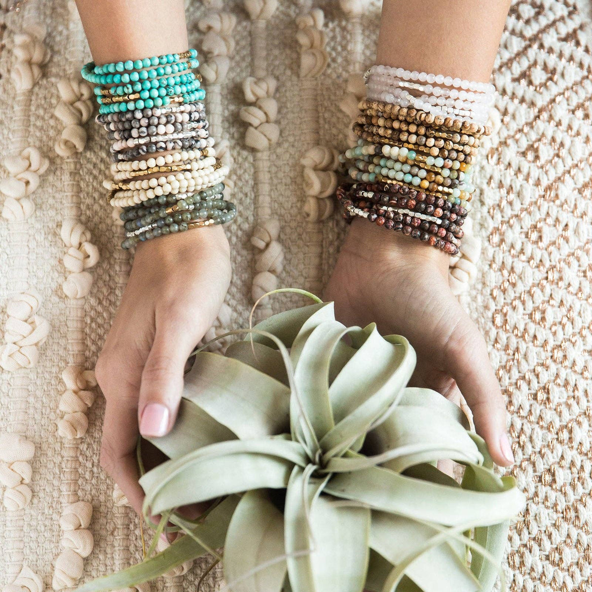 Scout Curated Wears rose quartz stone wrap bracelet, stone of the heart