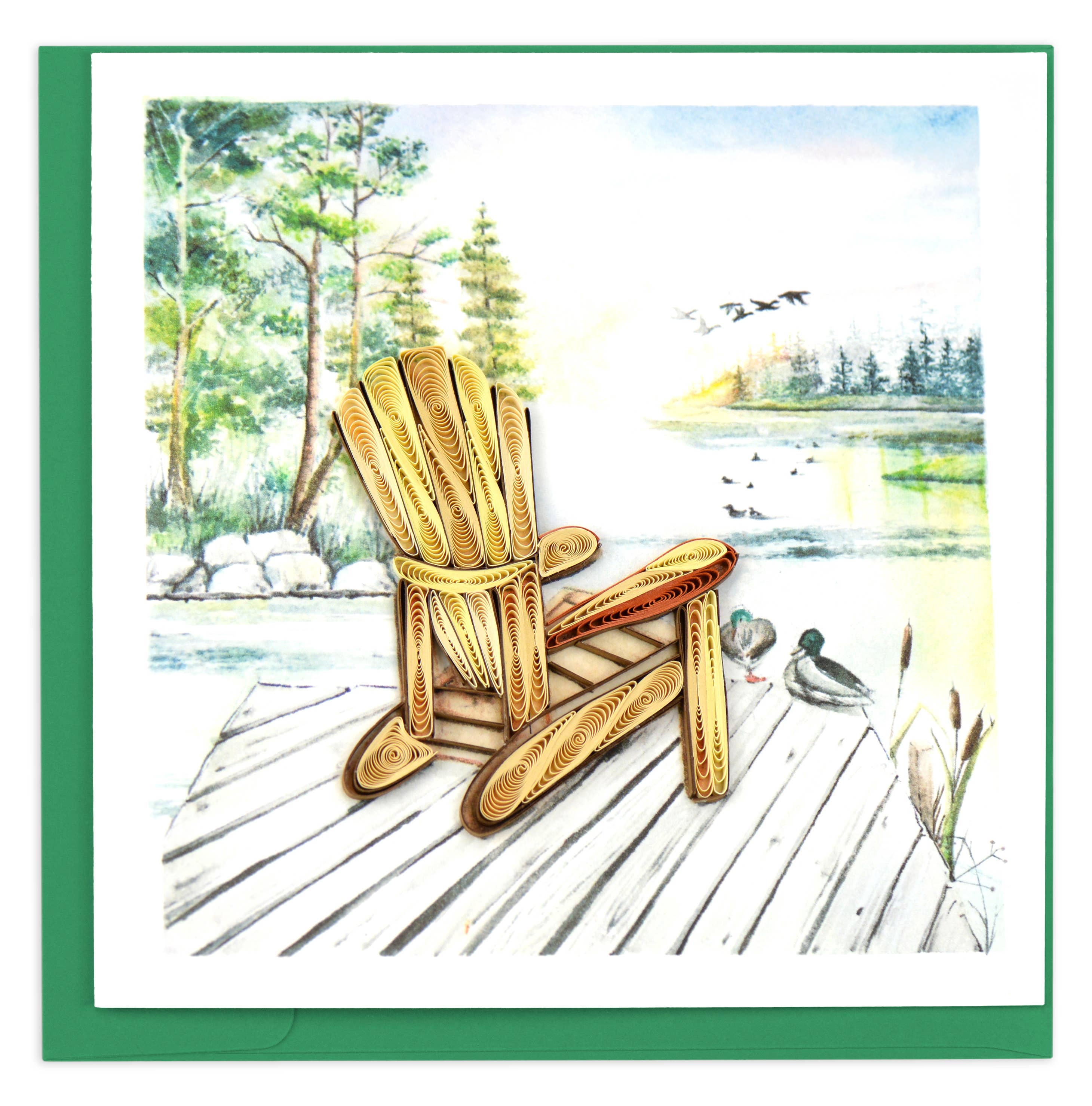 Adirondack Lake Quilled Greeting Card