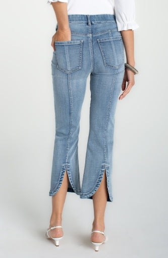 Gia Glider Crop Flare Jean with Tulip Back Slit