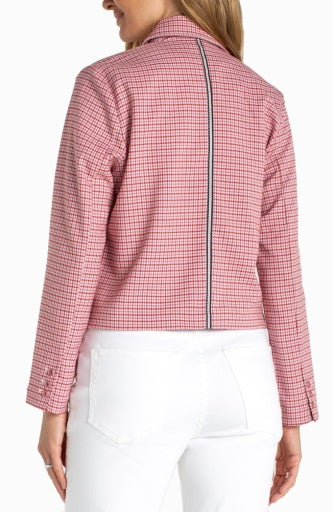 Shacket with Flap Pockets, Cherry Red Plaid