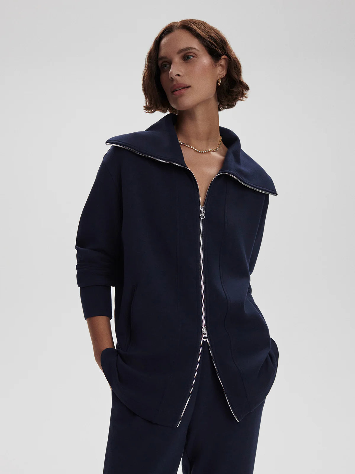 Raleigh Zip Through Sweat, Navy