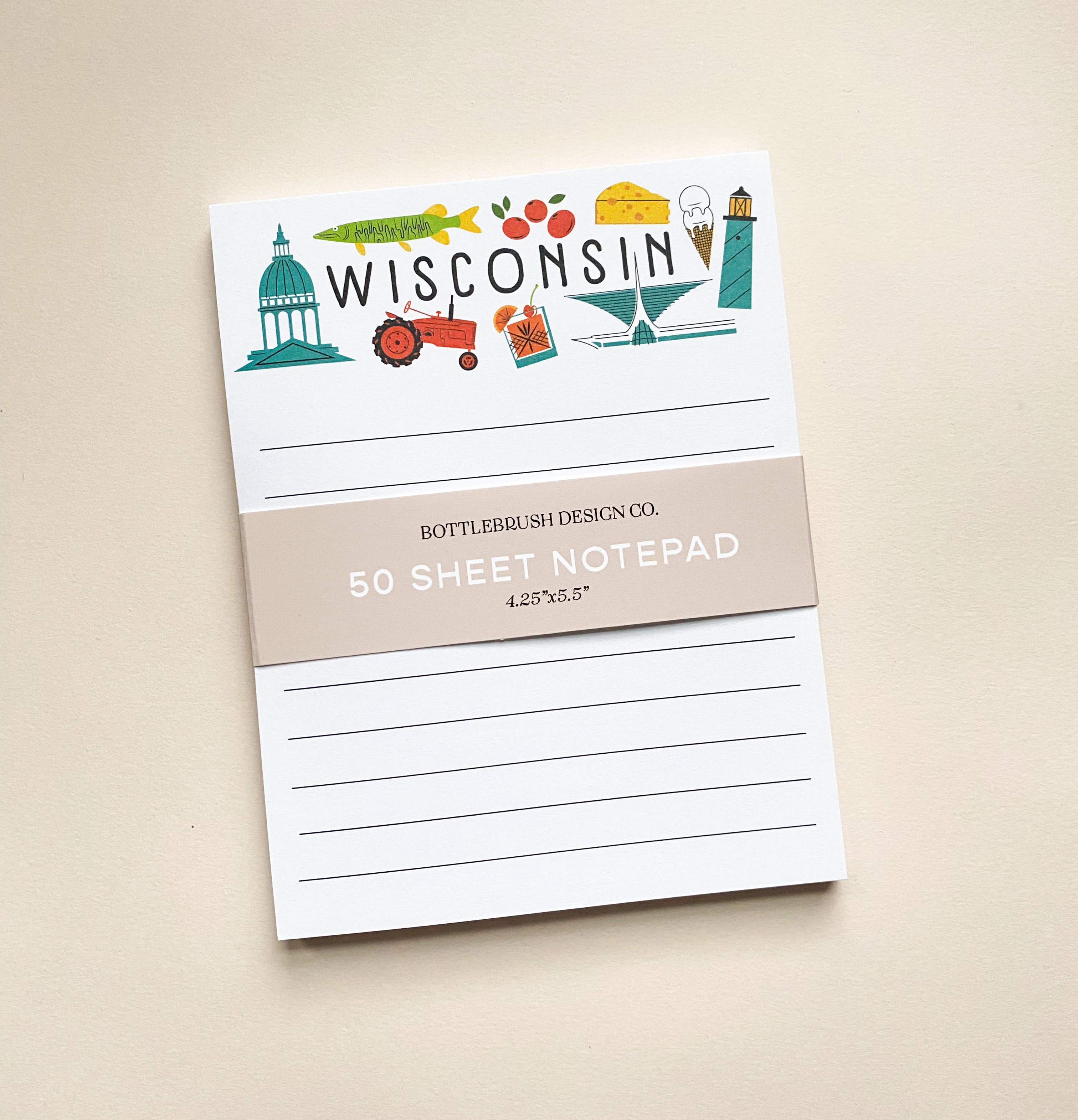 Wisconsin Icons 50 Sheet A2 Notepad