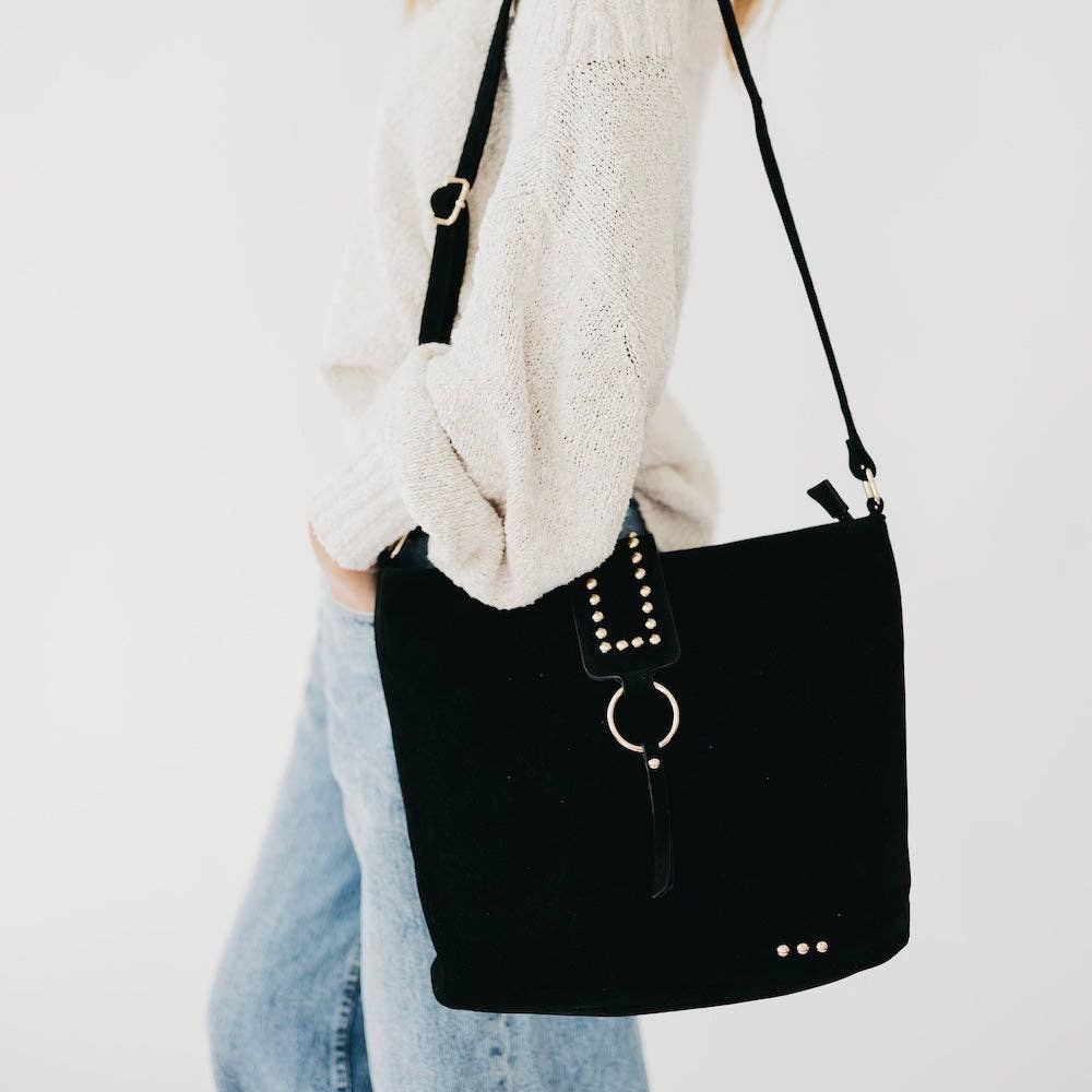 Pretty Simple Rosemary faux suede bucket bag