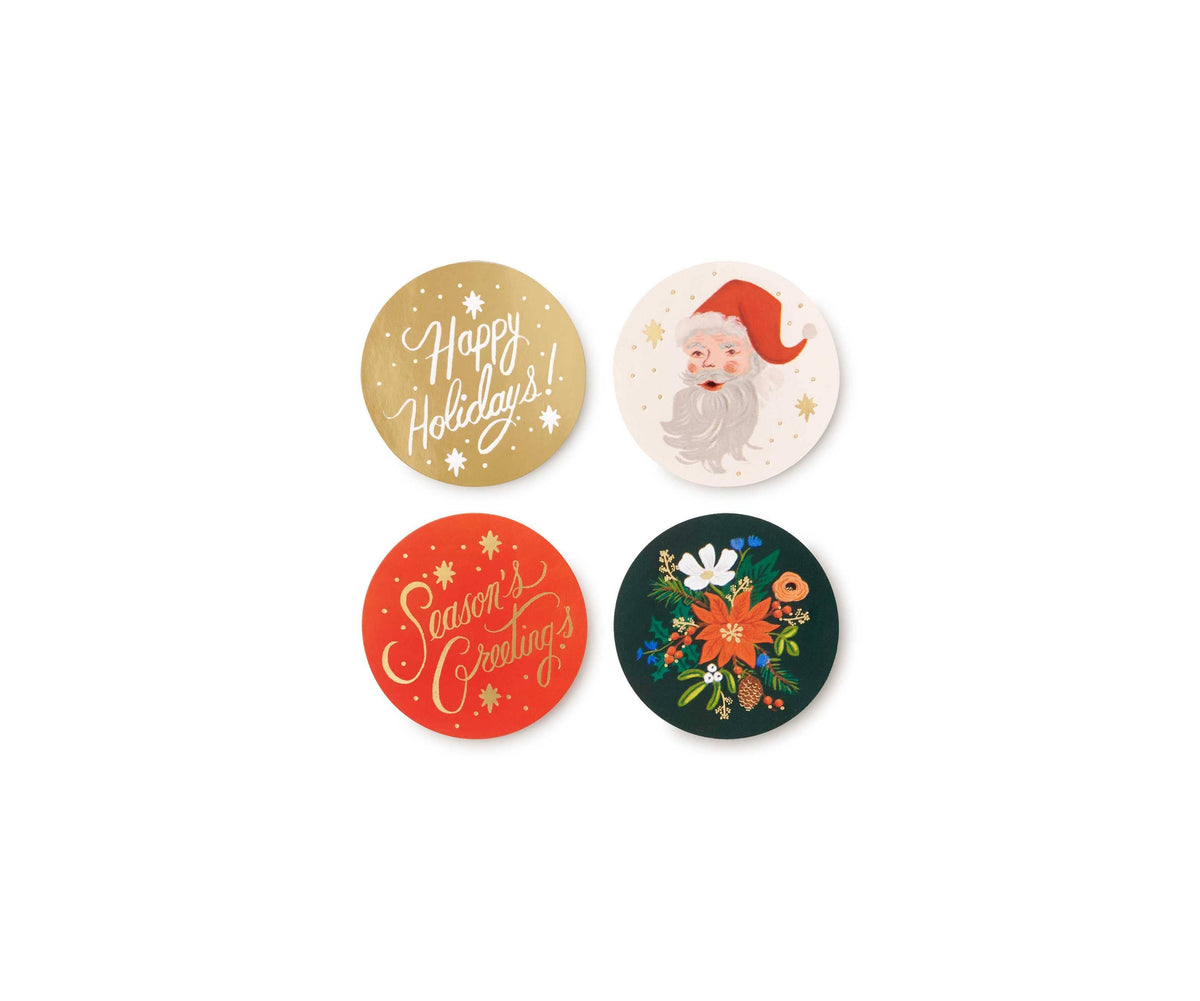 Rifle Paper Co. holiday envelope seals, packaging detail