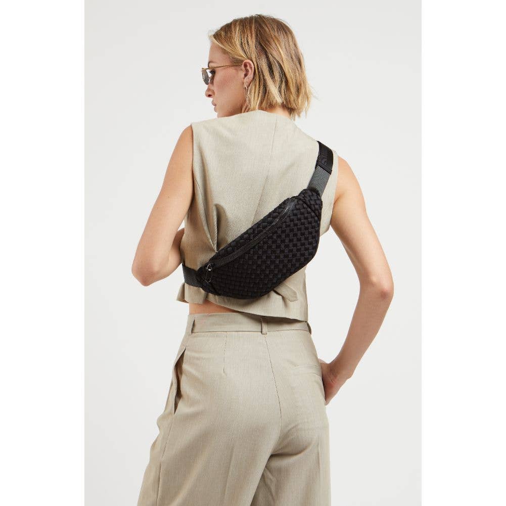 Aim High  Woven Neoprene Belt Bag: Black