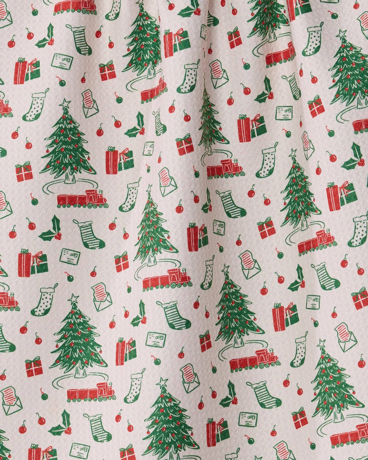 Geometry Holiday Jubilee print cotton tea towel, traditional colorway