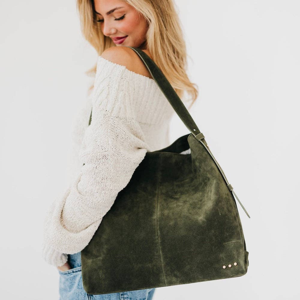 Pretty Simple Evie faux suede hobo shoulder bag