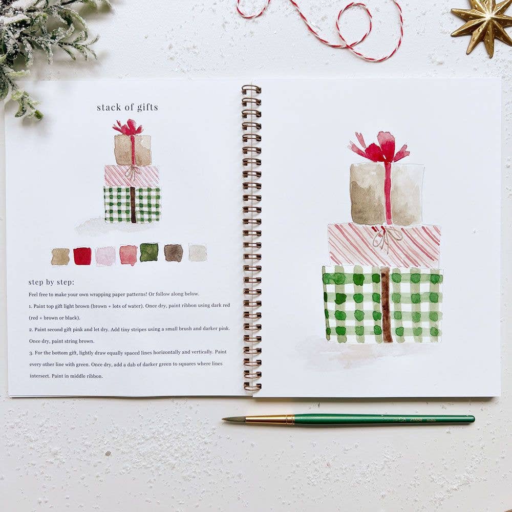 Christmas watercolor workbook