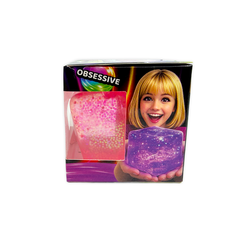 Novelty Brands Fun Doh Squish & Squeeze Sparkle Cube fidget toy, glitter dough-like texture