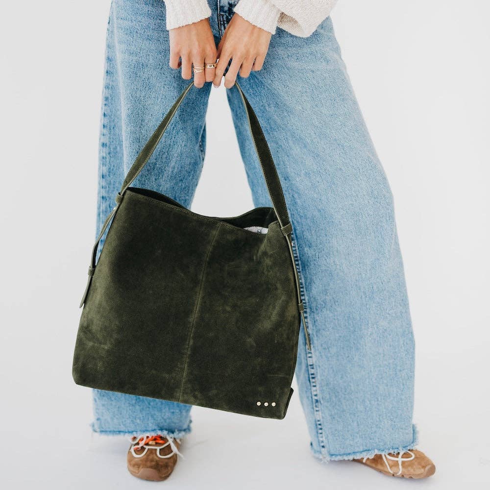 Pretty Simple Evie faux suede hobo shoulder bag