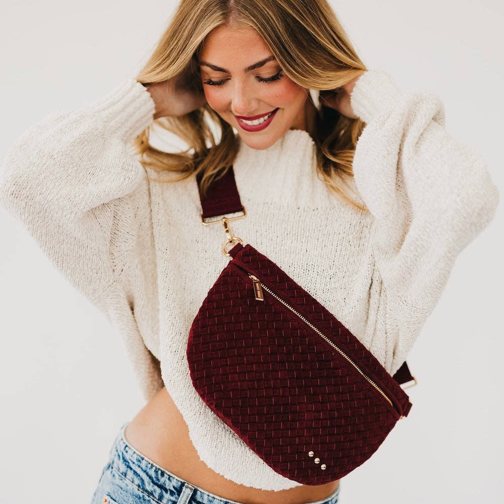Pretty Simple Westlyn woven faux suede bum bag