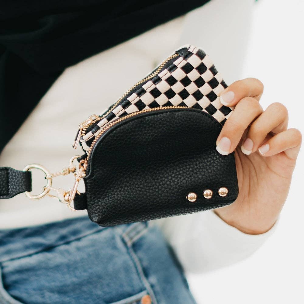 Wonderlust Woven Dual Pouch Wristlet, available in 4 colors