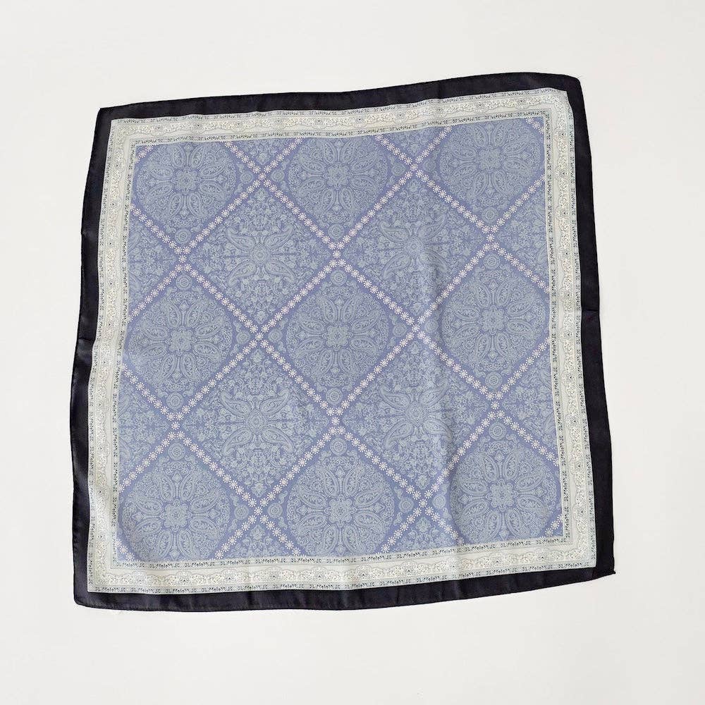Pretty Simple Alice square scarf in blue floral print