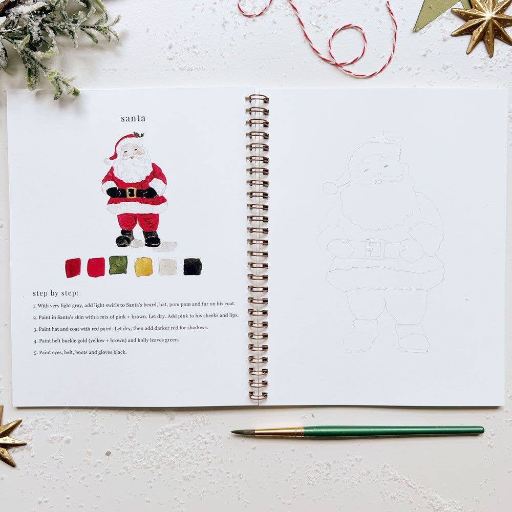 Christmas watercolor workbook