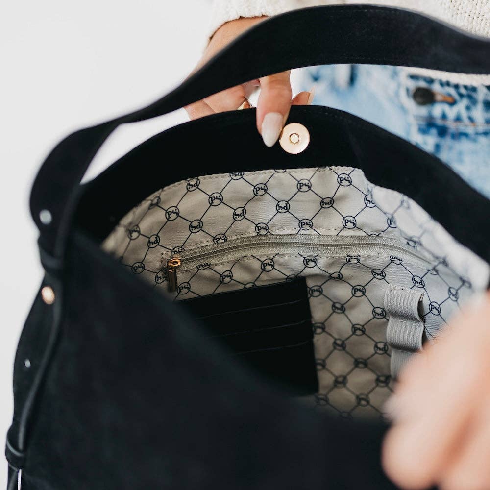 Pretty Simple Evie faux suede hobo shoulder bag