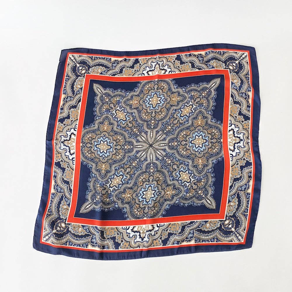 Alice Square Scarf, Blue Floral