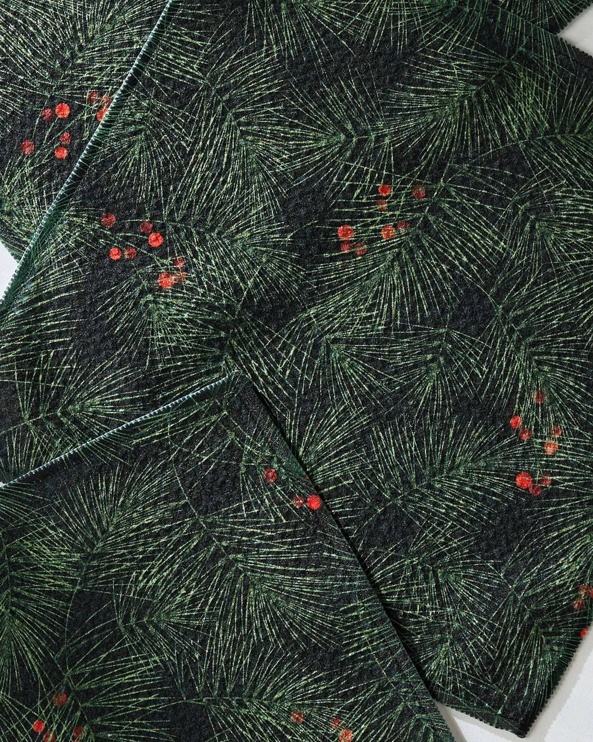 Geometry Evergreen Pine print dishcloth set