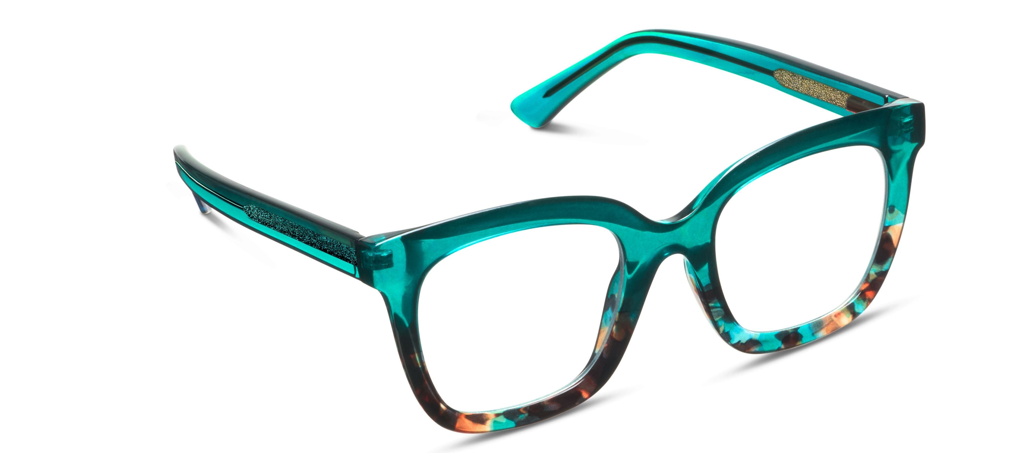 Fanfare Reading Glasses, Teal Botanico