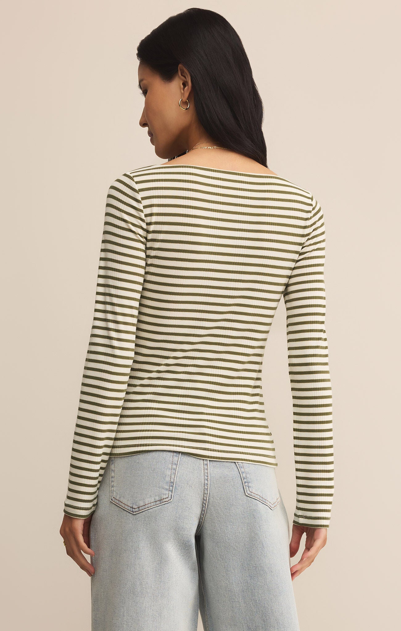 Pristine Striped Tee, Fern