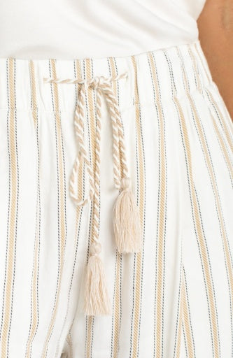 Pull-on Wide Leg Crop Trouser