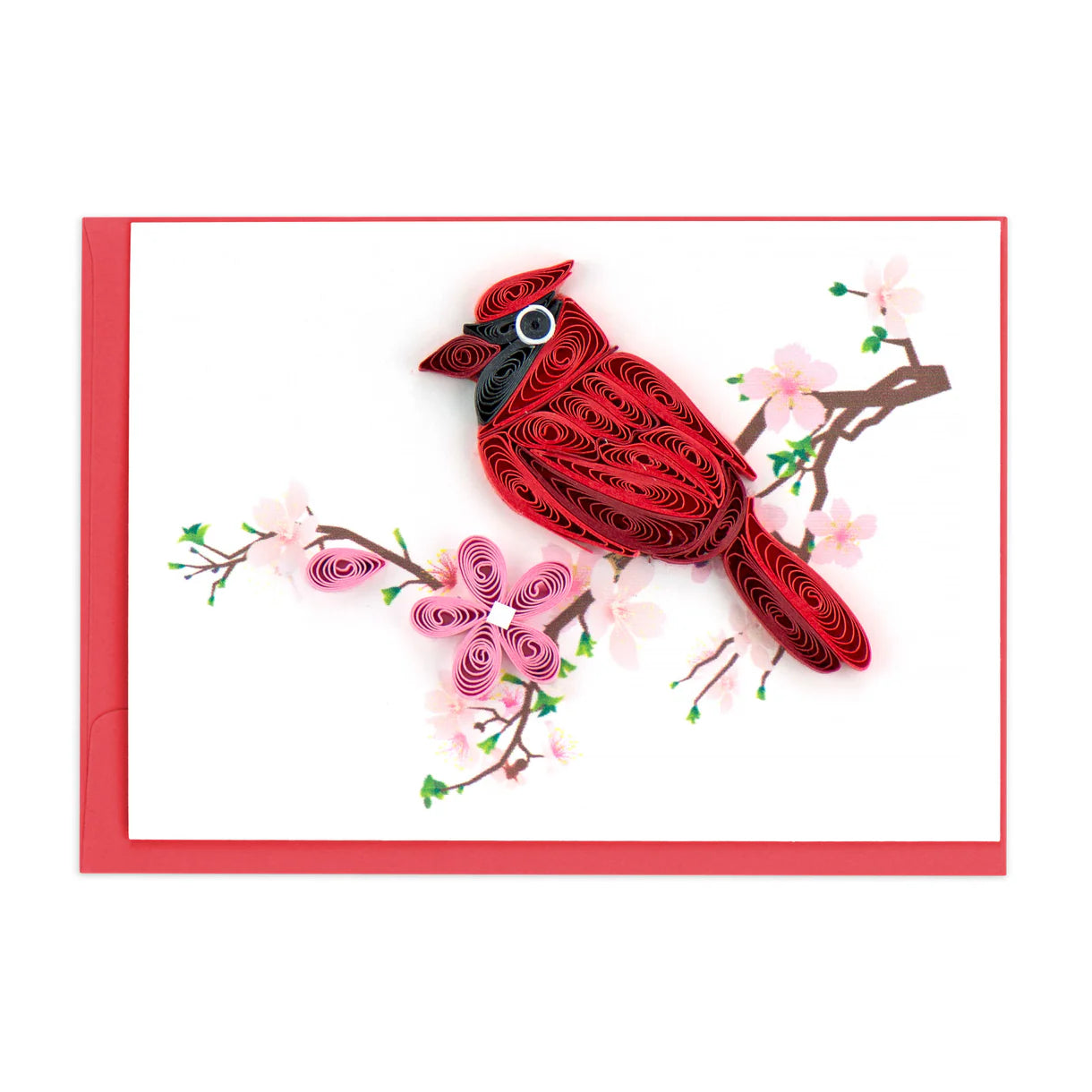 Quilled Cardinal Gift Enclosure Mini Card