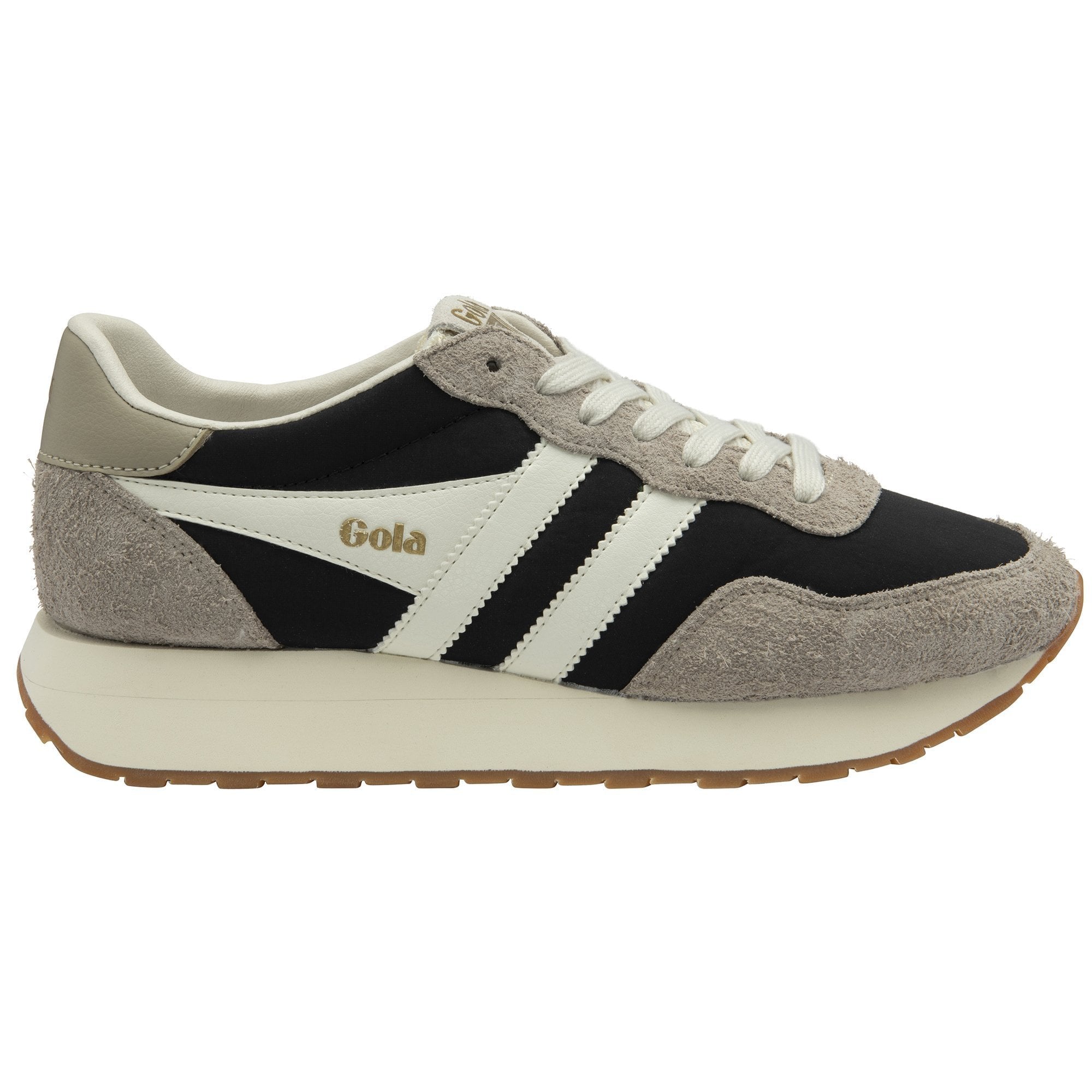 Gola Classics Women's Arizona Sneakers, Black/Feather Grey/Off White