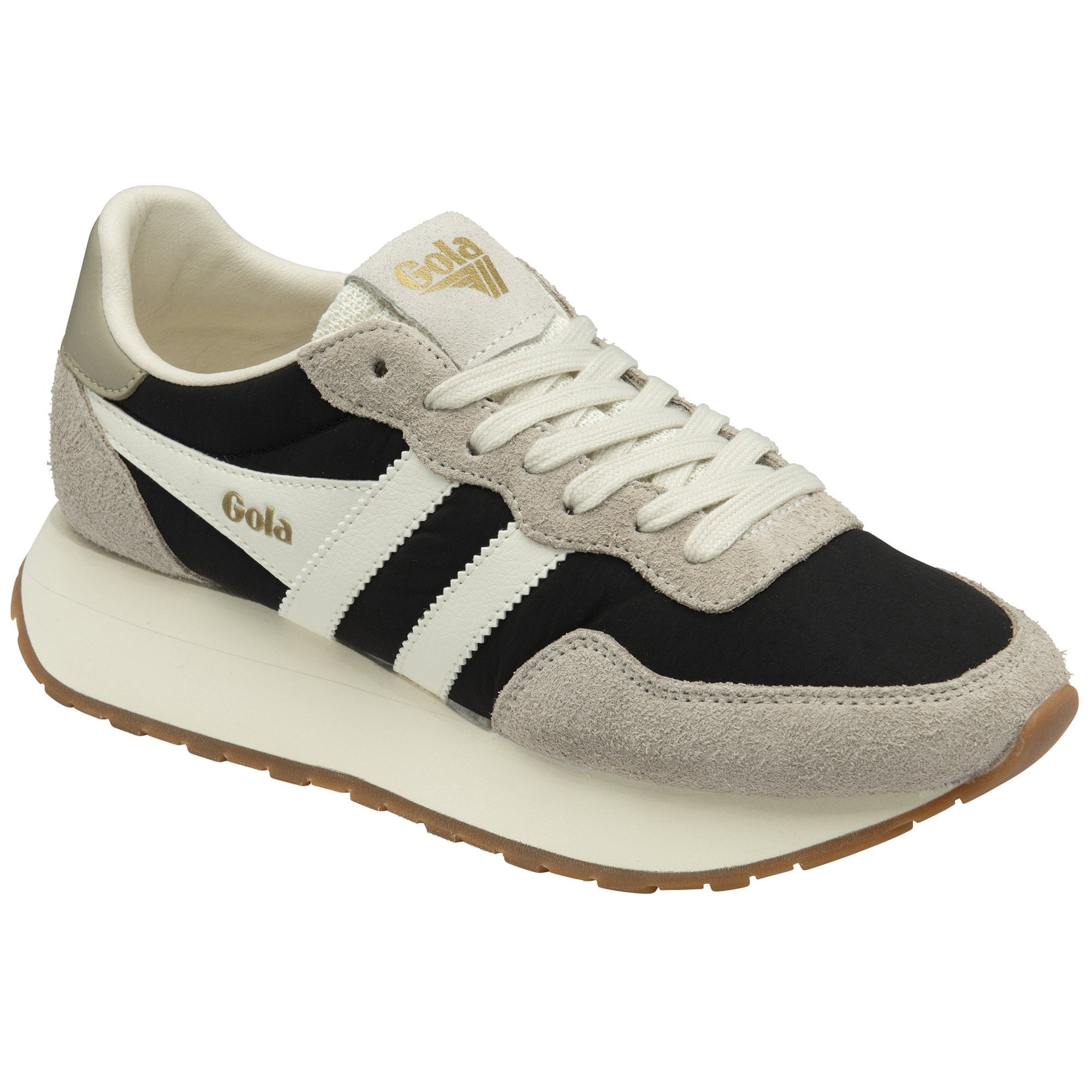 Gola Classics Women's Arizona Sneakers, Black/Feather Grey/Off White