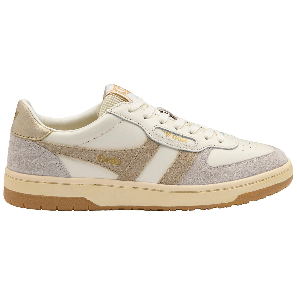 Gola Classics Women's Hawk Sneakers, Off White/Bone/Gold