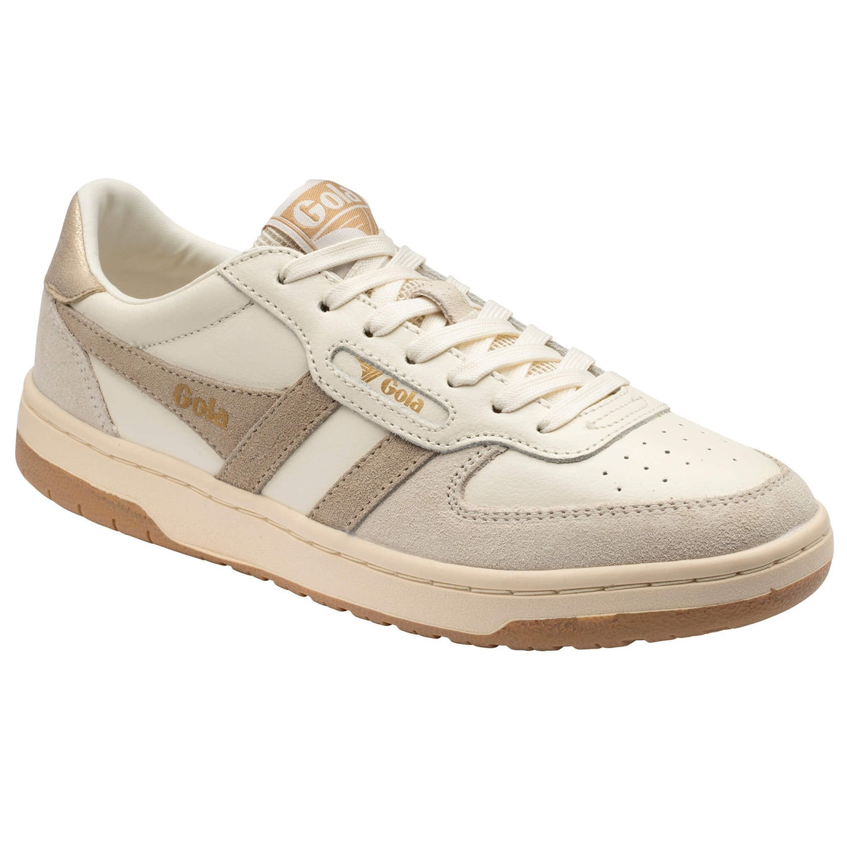Gola Classics Women's Hawk Sneakers, Off White/Bone/Gold
