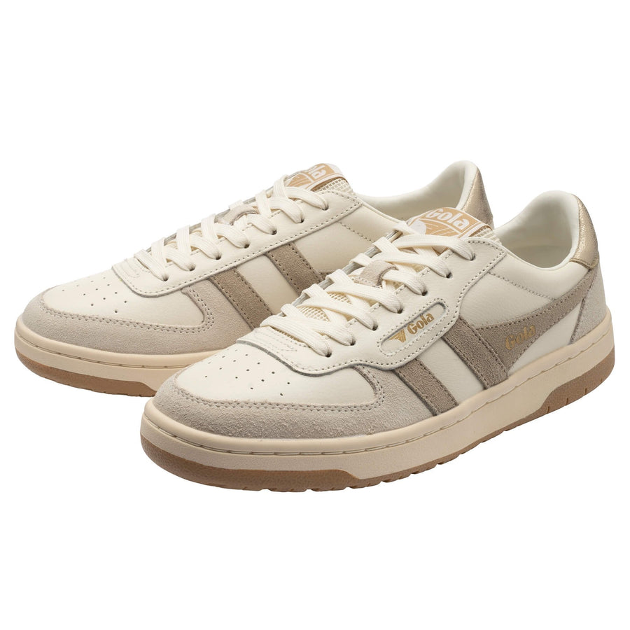 Gola Classics Women's Hawk Sneakers, Off White/Bone/Gold