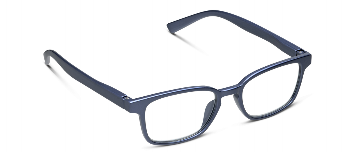 Angled view of Jo reading glasses by Peepers in Slate