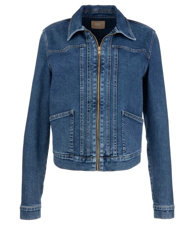 Genevieve Zip Front Jacket W/ Slant Pockets