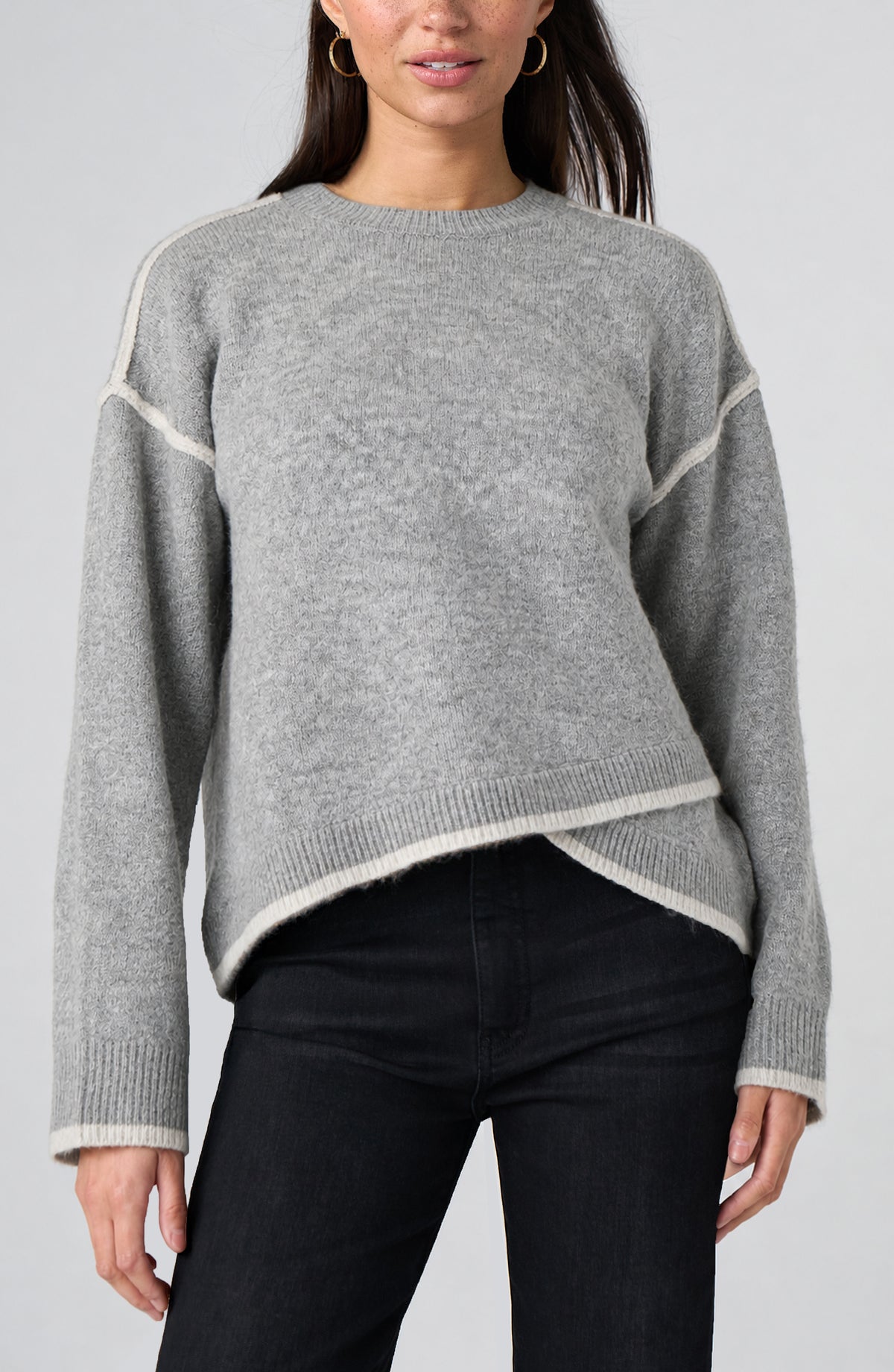 Liverpool Crewneck Sweater with Tulip Hem