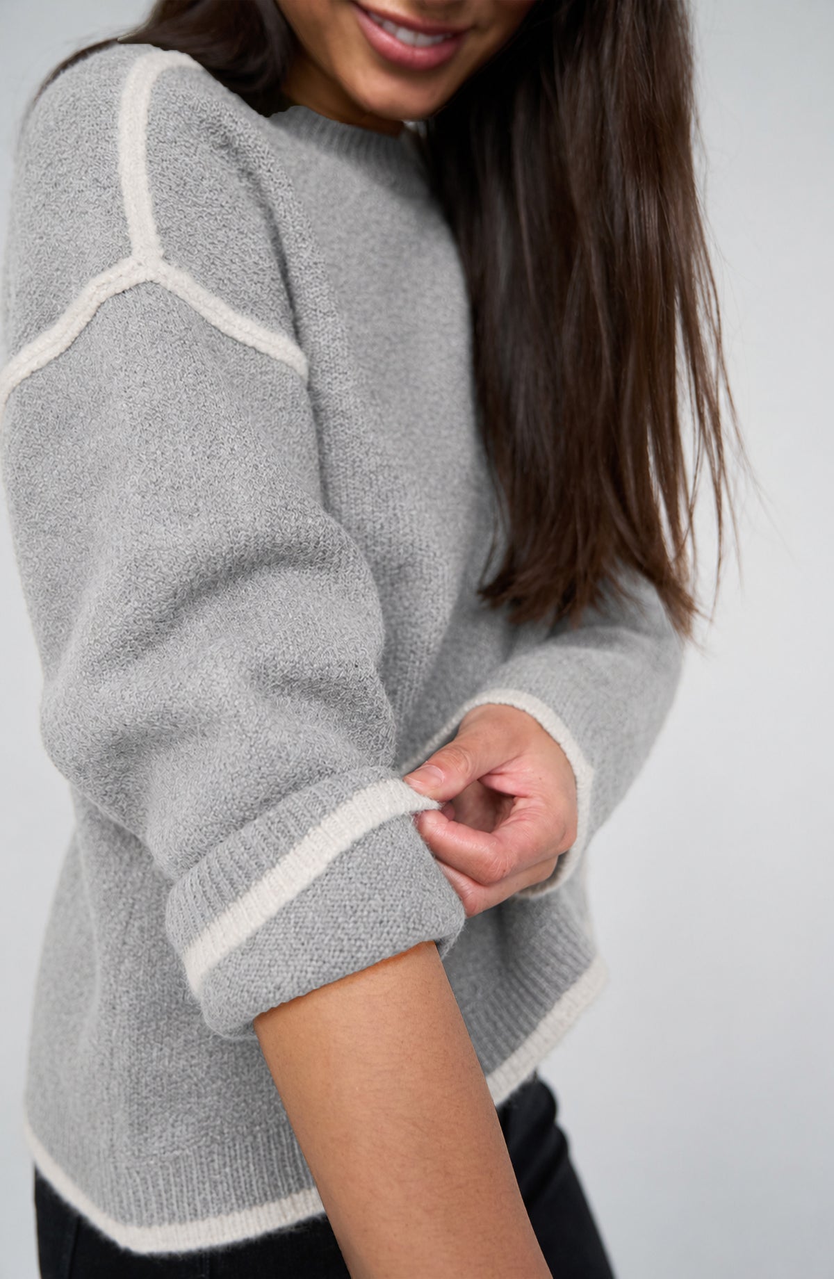 Liverpool Crewneck Sweater with Cream Tulip Hem